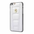 Кожаный чехол накладка для iPhone 6 Plus / 6S Plus Ferrari 458 Hard White (FE458HCP6LWH)