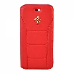 Купить кожаный чехол книжка Ferrari для iPhone 7 / 8 488 (Gold) Booktype Leather Red, FESEGFLBKP7RE