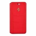 Кожаный чехол книжка Ferrari для iPhone 7 Plus / 7+ / 8 Plus / 8+ 488 (Gold) Booktype Leather Red, FESEGFLBKP7LRE