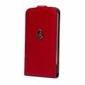 Кожаный чехол с флипом для iPhone SE / 5S / 5 Ferrari Flip FF-Collection, Red (FEFFFLP5RE)
