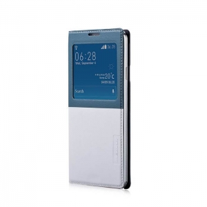 Купить чехол книжка Momax Smart Coat Case для Samsung Galaxy Note 3 с окошком и подставкой (Blue/White) в интернет-магазин