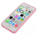 Чехол накладка Dot TPU Case для iPhone 5C (розовый с белым)